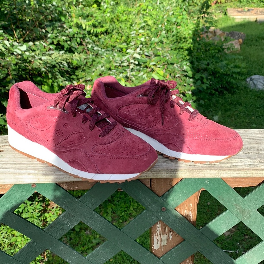 Saucony Shadow 6000 Packer Shoes Burgundy Suede Sz 10.5